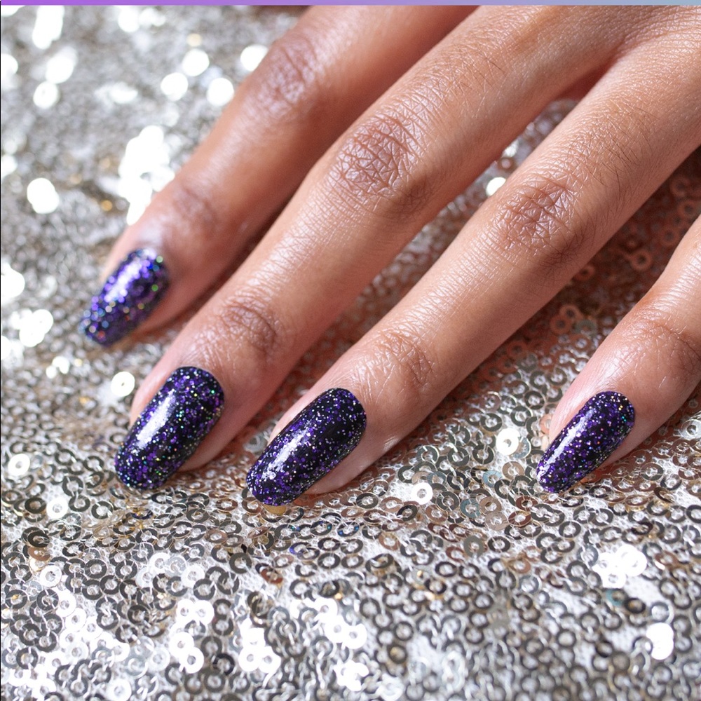 *Retired* Color Street: Living the Gleam | Black Glitter Purple Party Halloween - Picture 10 of 16